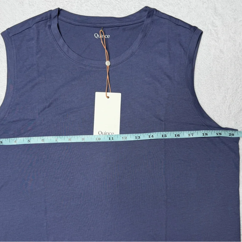 NWT Quince Cotton Modal Muscle Tank| Storm Blue - Picture 8 of 8